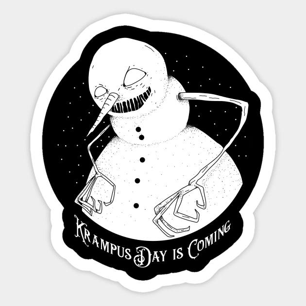 Krampus Day Creepy Snowman Sticker by letnothingstopyou